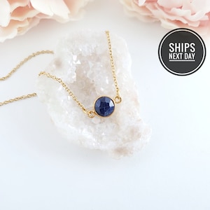 Sapphire Necklace Blue Sapphire Jewelry September Birthstone Gemstone Choker