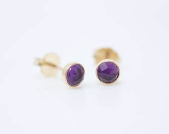 Amethyst Stud Earrings Amethyst Earrings Dainty Stud Earrings Simple Stud Earrings Hypoallergenic Studs