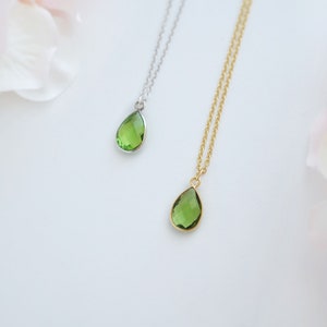 Peridot Necklace Gold Peridot Pendant Necklace Peridot Jewelry August Birthstone Pendant Necklace image 3