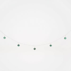 Sterling Silver Emerald Choker Necklace Necklaces for Women Simple Necklace Emerald Jewelry Dainty Necklace