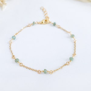 Genuine Emerald Bracelet Genuine Emerald Birthstone Bracelet Dainty Bracelet Gemstone Bracelet May Birthstone Bracelet