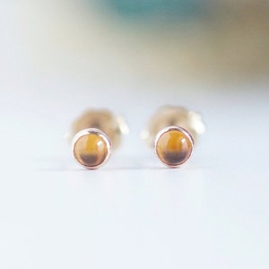 Gold Citrine Earring Minimalist Earrings Tiny Stud Earrings Gold Stud Earrings Post Earrings Small Stud Earrings November Birthstone