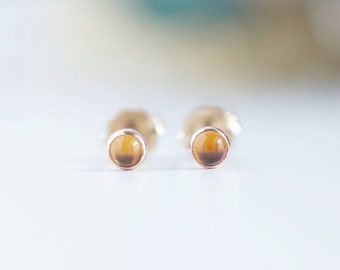 Gold Citrine Earring Minimalist Earrings Tiny Stud Earrings Gold Stud Earrings Post Earrings Small Stud Earrings November Birthstone