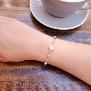Moonstone Bracelet, Moonstone Jewelry, Birthday Gift