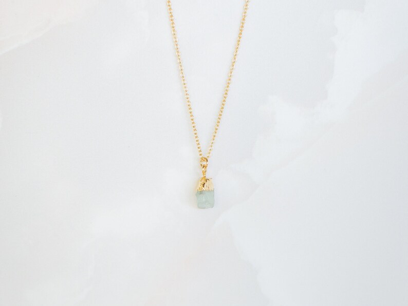 Aquamarine Necklace Raw Aquamarine Jewelry Genuine Aquamarine Pendant Necklace March Birthstone Necklace Raw Crystal Necklace image 7