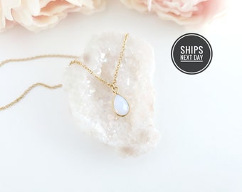 White Opal Necklace Opal Choker October Birthstone Dainty Choker