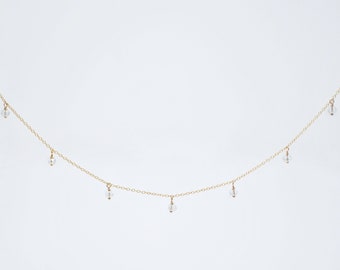 Gargantilla de cristal, collar de cristal, collar de cuarzo, collar sencillo, collar minimalista.