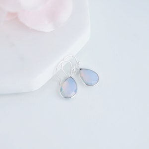 Sterling Silver Opal Earrings Opal Jewelry Opal Birthstone October Birthstone Drop Earrings Gift For Her