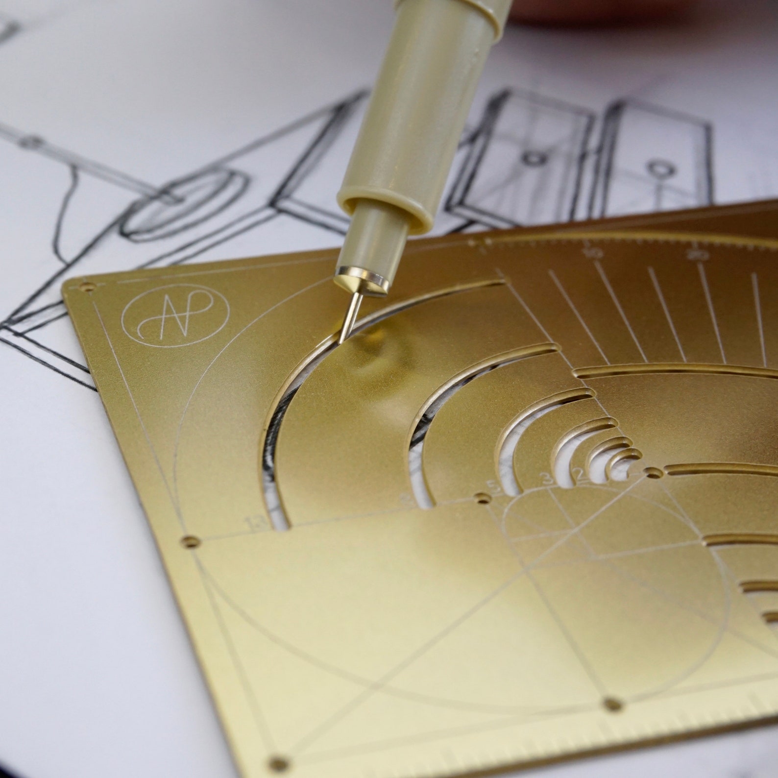 Colibri Gold Ruler Golden Ratio Ruler | Sketching Tool | Draw Draft DIY Craft Stationery ...