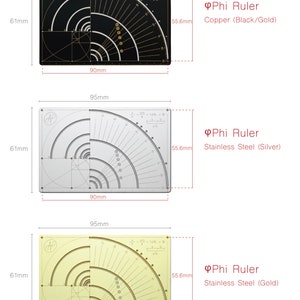 Phi Ruler FULL SET Golden Ratio Ruler | Sketching Tool | Draw Draft DIY Craft ...