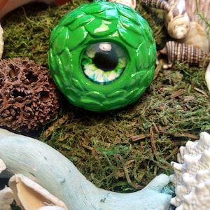 Chameleon lizard fish eye pendant