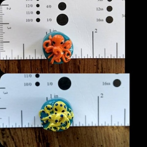 Blue ringed or orange Octopus Plug Gauge earrings 1/2&quot;