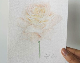 Original Watercolour Artwork- Rose