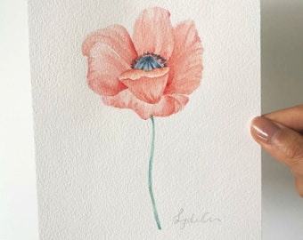 Original Watercolour Artwork- Poppy