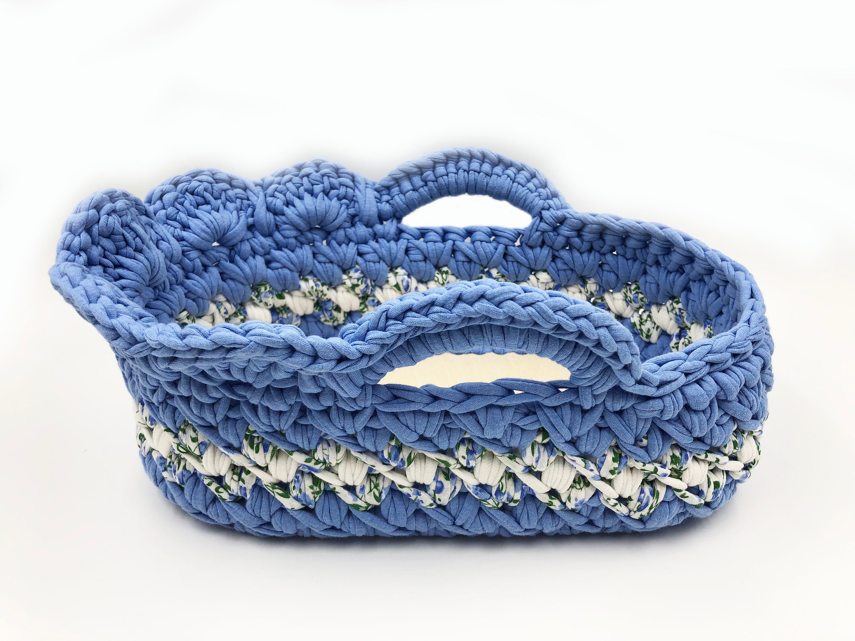 Handmade moses basket for dolls for 10 inch doll light blue Etsy