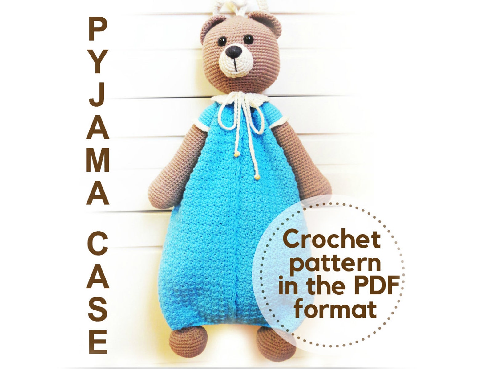 Pyjama Case Teddy Pattern Pattern Pajama Bag Crochet Etsy UK