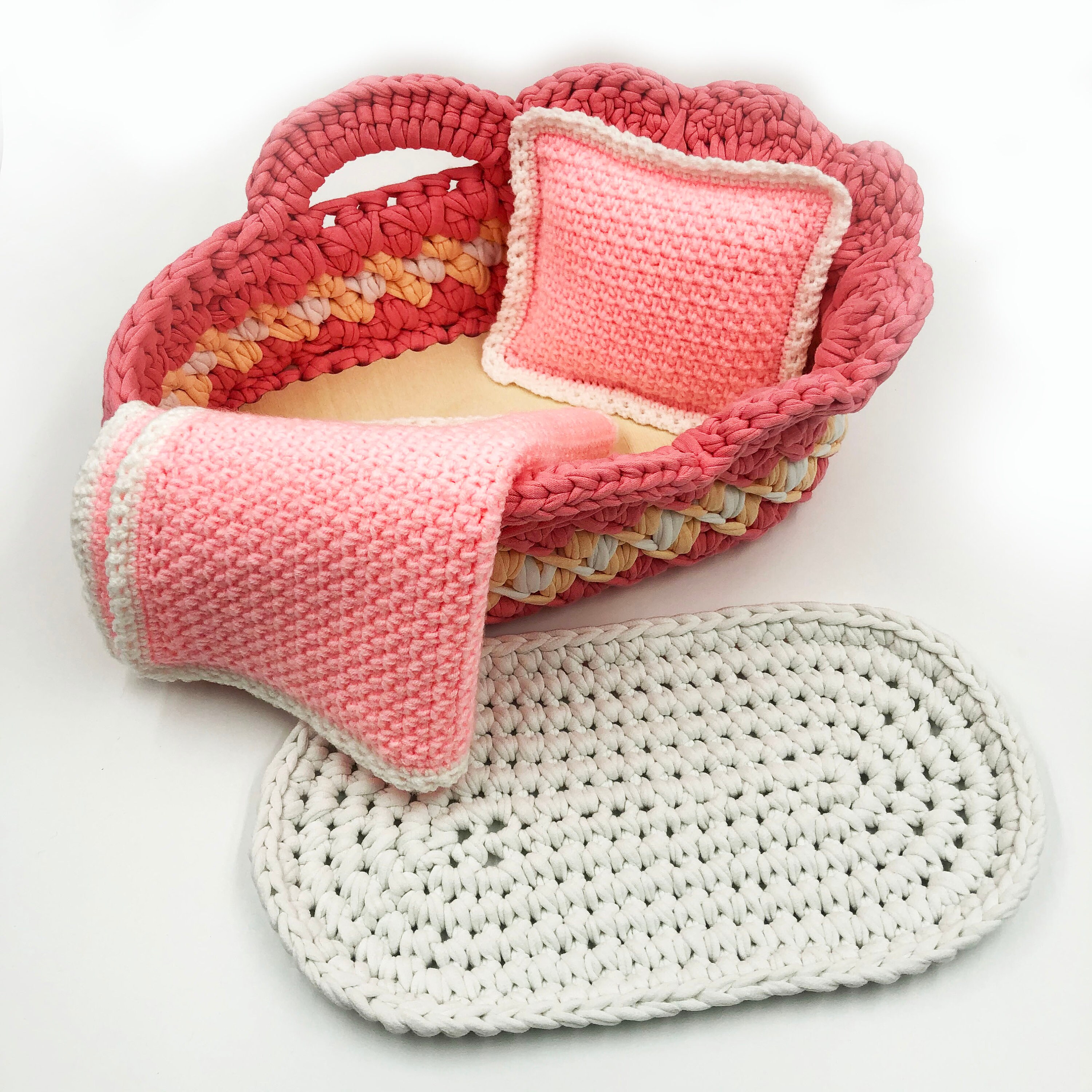 Handmade moses basket for dolls baby doll bed for 10 inch Etsy