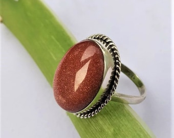 Sunstone Ring, Sunstone Silver Ring, 925 Sterling Silver Midi Ring, Handmade Ring, Ring, GoodLuck Stone, Leadership Stone, Christmas Gift