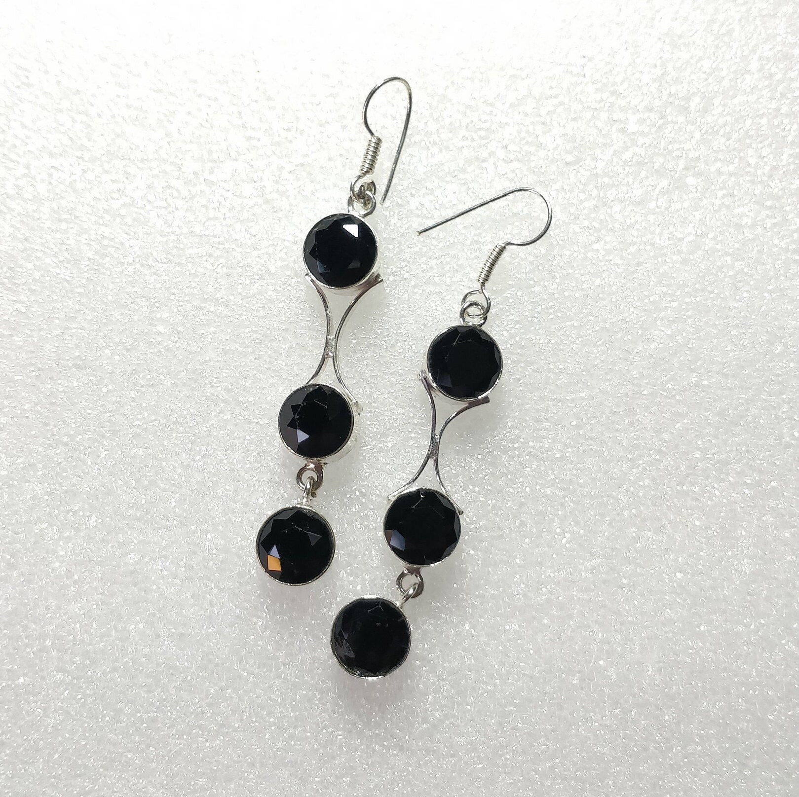 Black Onyx EarringsBlack Drop and Dangle Earrings Round Etsy