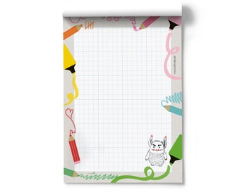 School notebook – Monsters & colorful pencils