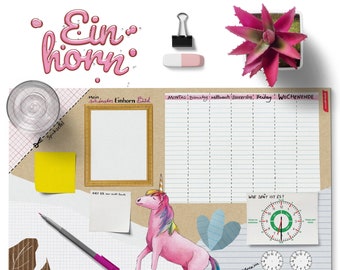 Desk Pad - Unicorn, doodle pad for all school children, gift for enrolment, school, start of school