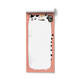 Notepad - Cat, DIN Long, 50 sheets, to-do list, notes, memo, pad, shopping list, office pad