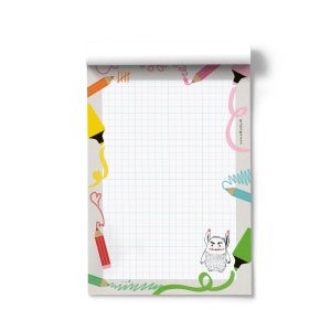 Notepad - School, A6, 50 sheets, to-do list, notes, memo, pad, shopping list, office pad