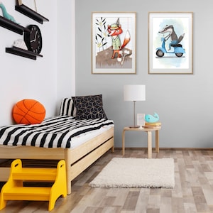 Póster - Tejón, Póster habitación infantil, Ilustración de Tejón, Póster de animales para niños, Póster ilustrado a mano, Decoración de pared sostenible, A2, A3, A4