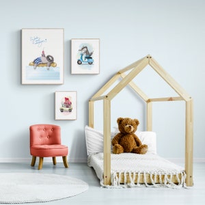 Poster - Faultier, Kinderzimmer Poster, Faultier Illustration, Tierposter für Kinder, Handillustriertes Poster, Nachhaltige Wanddeko, A2