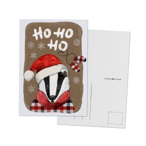 Weihnachtskarte - Dachs, Grußkarte zu Weihnachten, Freude versenden, Karte A6, Weihnachten, Grüße, Grußkarte, Weihnachtskarte, Postkarte