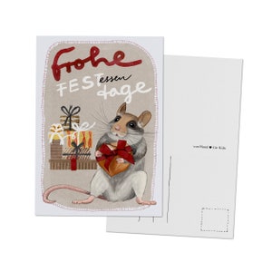 Weihnachtskarte - Maus, Grußkarte zu Weihnachten, Freude versenden, Karte A6, Weihnachten, Grüße, Grußkarte, Weihnachtskarte, Postkarte