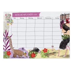 Weekly Planner - Lama, Timetable, A4, Lama, Gift for First Day of School, School, Back to School