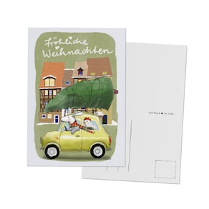 Weihnachtskarte - Hund & Huhn feiern Weihnachten, Grußkarte zu Weihnachten, Freude versenden, Karte A6, Grußkarte, Postkarte