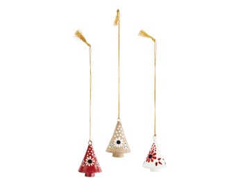 Christmas decorations - Hand-painted Christmas trees, set of 3, ornaments, vintage Christmas decorations, Christmas tree decorations