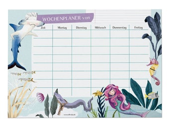 Mermaid Timetable – Weekly Planner A4