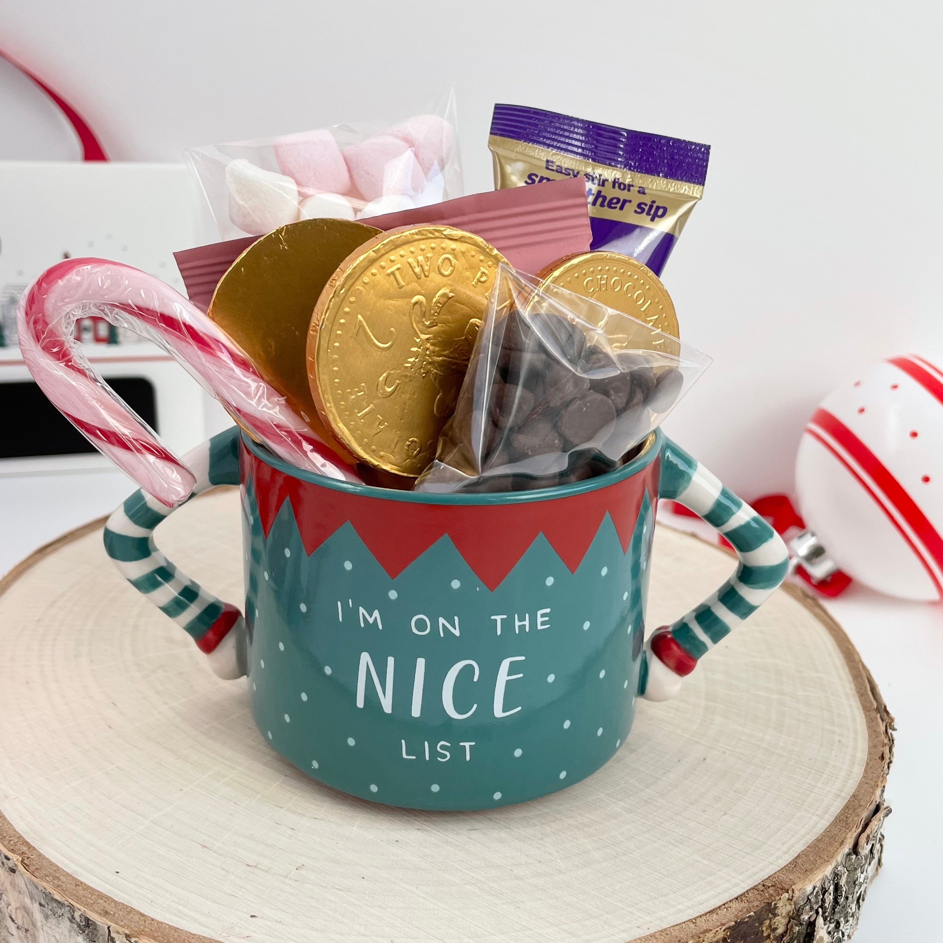 Hot Chocolate Lovers Naughty or Nice Gift Mug Set - Etsy