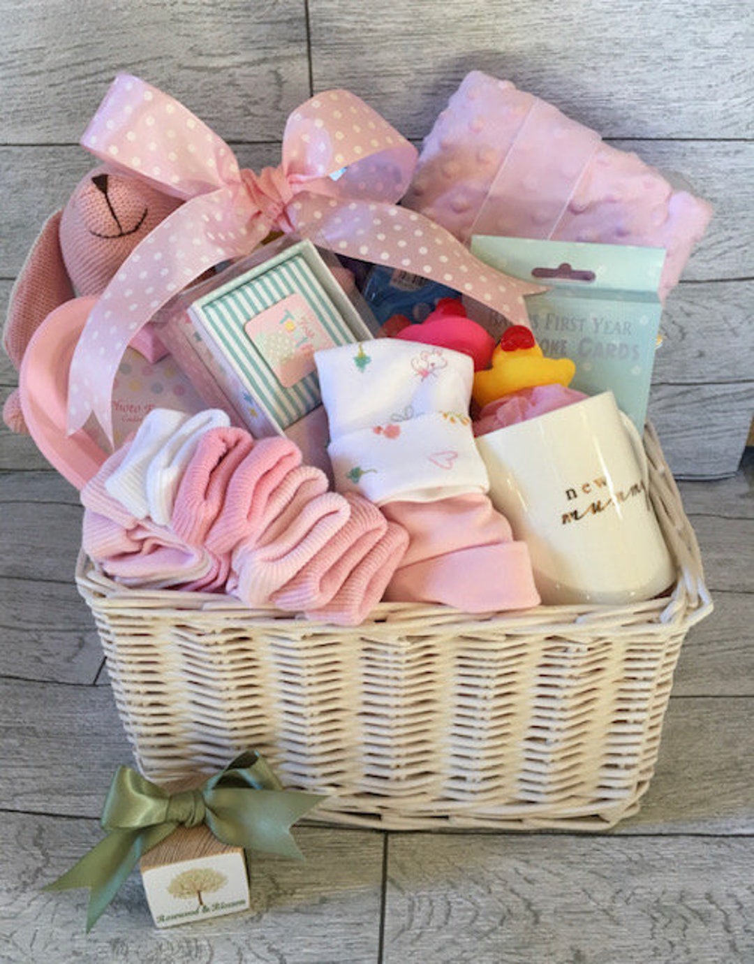 New Baby Girl Filled Gift Hamper for Baby Shower, New Mummy