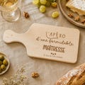 Personalized wooden appetizer board, engraved in France - Teacher, ATSEM, nanny - end-of-school-year gift in engraved wood product logo