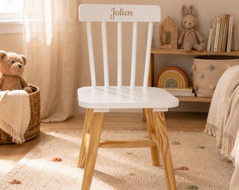 Chaise en bois enfant blanche personnalisée