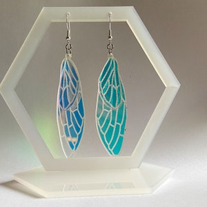 Holographic Cicada Wing Earrings | Dragonfly Wing statement earrings | Fairycore aesthetic