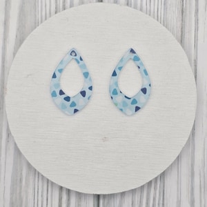 Blue Geometric Earring BLANKS, Earring Pendants, DIY Jewerly Supplies, Earring Kit, Acrylic Earring Pieces, Earring Finding