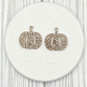 Pumpkin Earring Glitter BLANKS, Acrylic Earring Pendants, DIY Jewerly Supplies, Earring Kit, Gift for Maker, Halloween Earring Finding