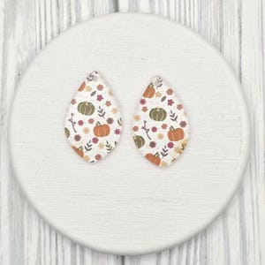 Fall Earring BLANKS, Pumpkin Earring Pendants, DIY Jewerly Supplies, Earring Kit, Acrylic Earring Pieces, Teardrop Autumn Earring Finding