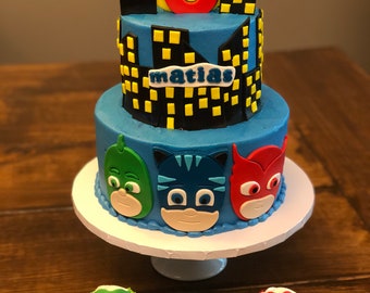 pj masks cake topper
