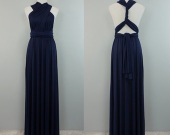 navy blue cotton maxi dress