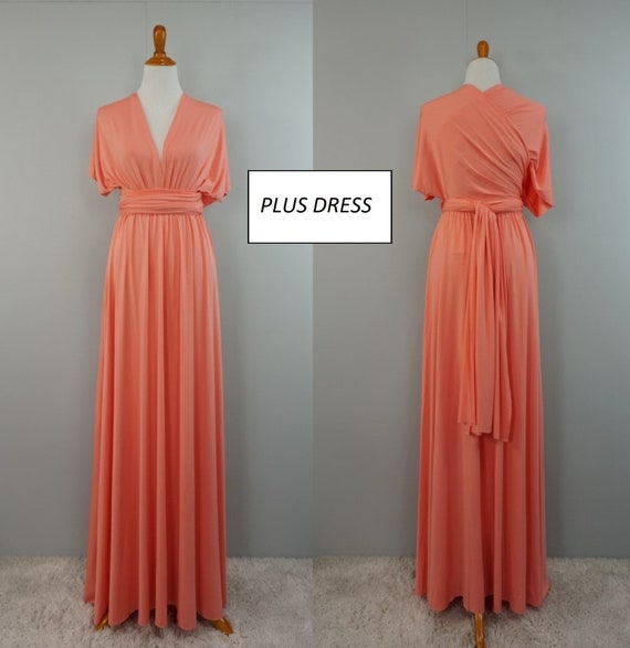 coral plus size dresses
