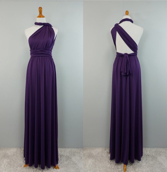 purple maxi bridesmaid dresses