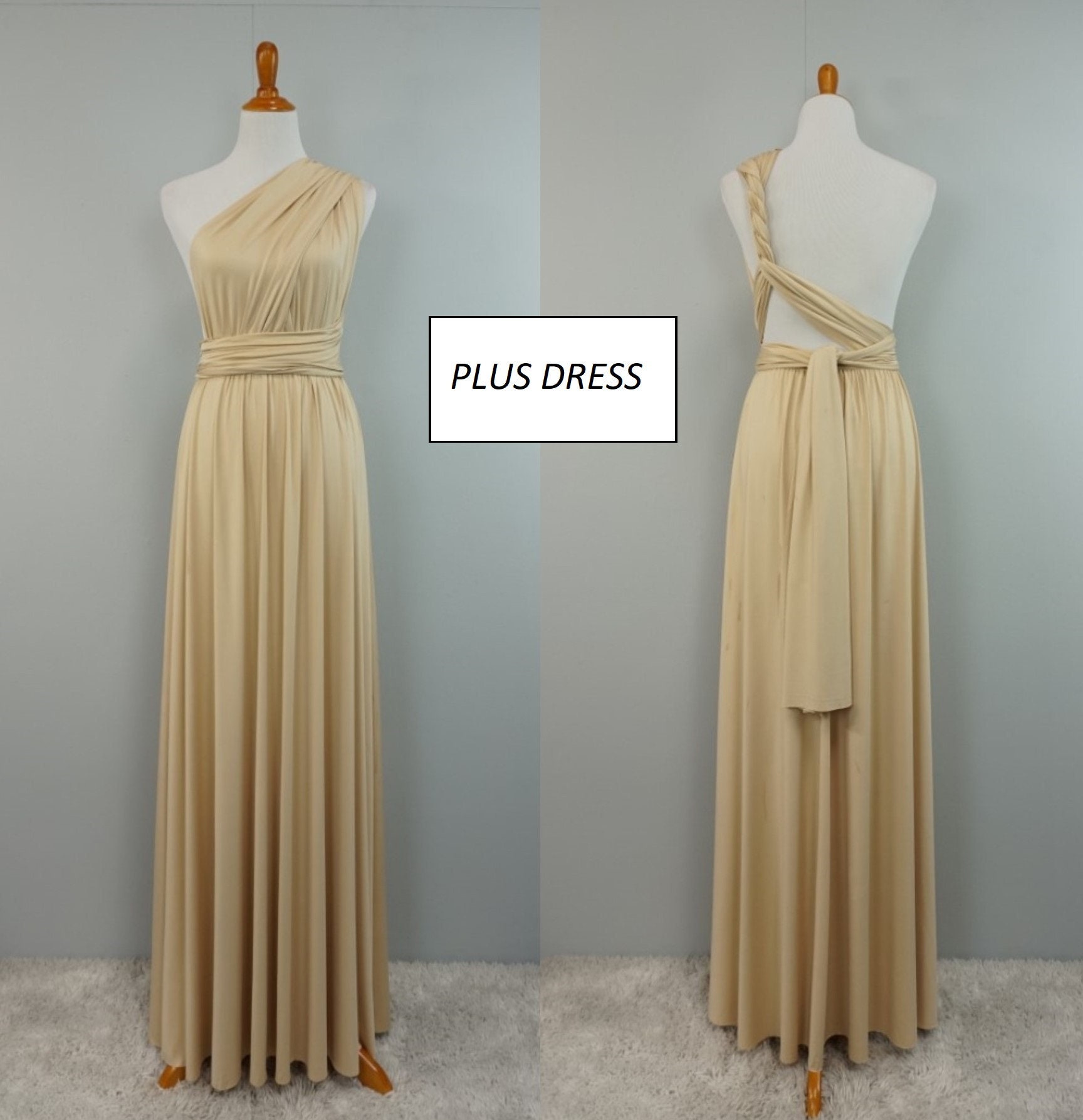plus size champagne bridesmaid dress