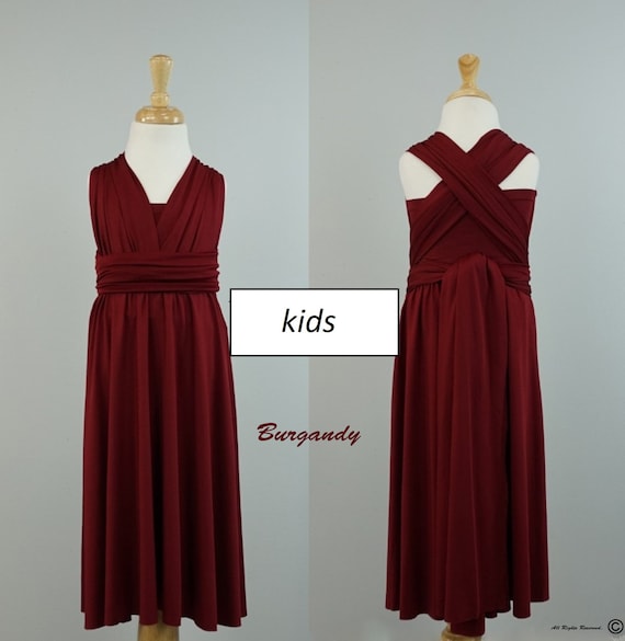 children's burgundy bridesmaid dresses