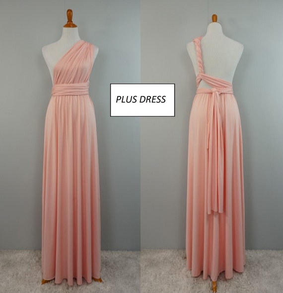 blush pink plus size formal dress